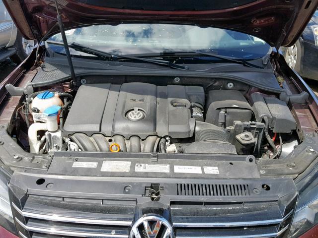 1VWAP7A34DC129233 - 2013 VOLKSWAGEN PASSAT S BURGUNDY photo 7