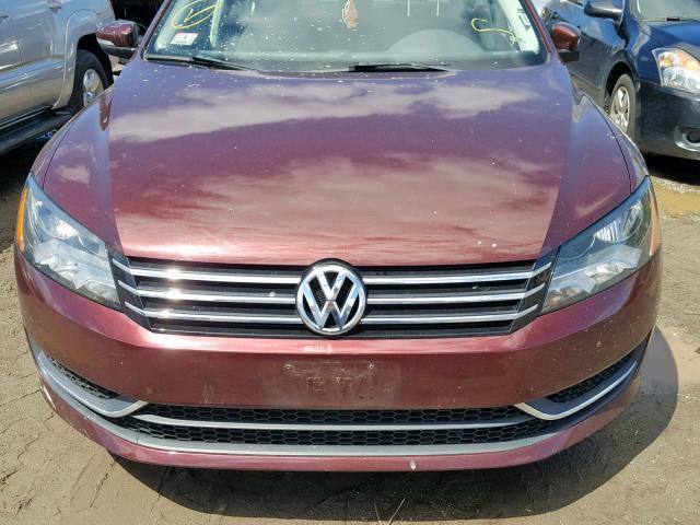 1VWAP7A34DC129233 - 2013 VOLKSWAGEN PASSAT S BURGUNDY photo 9