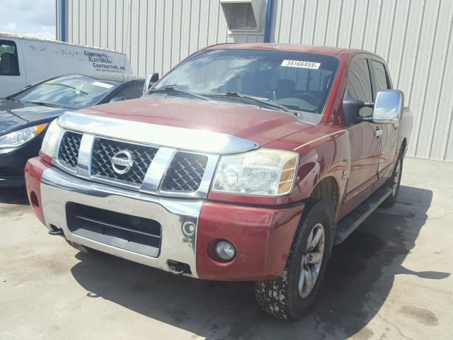 1N6AA07A84N591376 - 2004 NISSAN TITAN XE RED photo 2