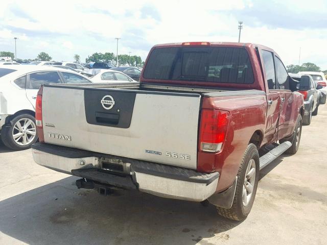 1N6AA07A84N591376 - 2004 NISSAN TITAN XE RED photo 4