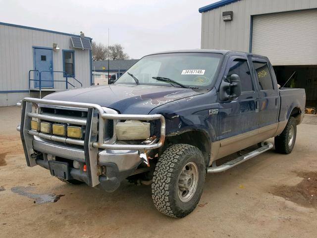 1FTNW21F81EA15319 - 2001 FORD F250 SUPER BLUE photo 2