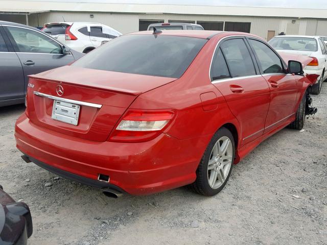 WDDGF56XX9R041894 - 2009 MERCEDES-BENZ C 350 RED photo 4