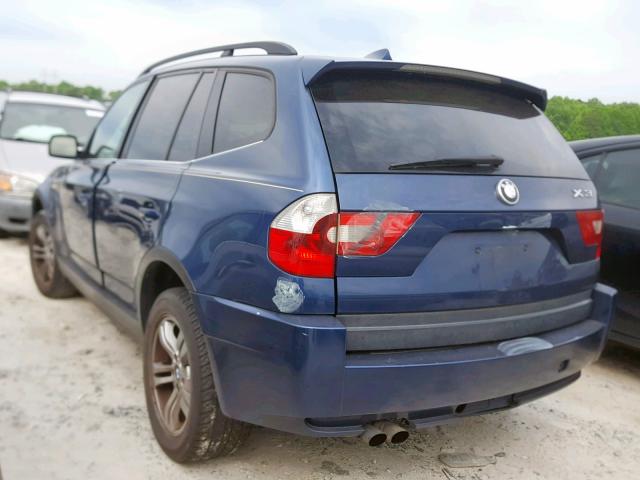 WBXPA93416WD26867 - 2006 BMW X3 3.0I BLUE photo 3