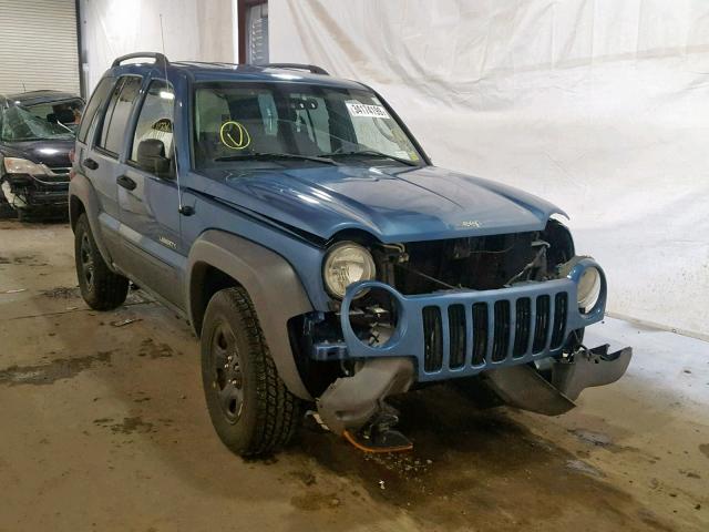 1J4GL48K04W324744 - 2004 JEEP LIBERTY SP BLUE photo 1