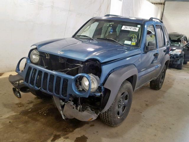 1J4GL48K04W324744 - 2004 JEEP LIBERTY SP BLUE photo 2