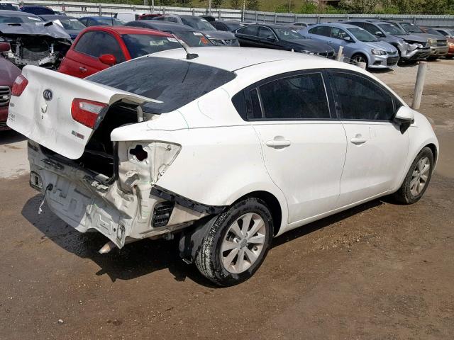 KNADN4A36D6189563 - 2013 KIA RIO EX WHITE photo 4