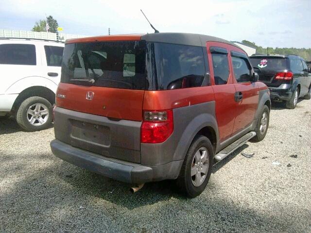 5J6YH28513L035294 - 2003 HONDA ELEMENT EX ORANGE photo 4