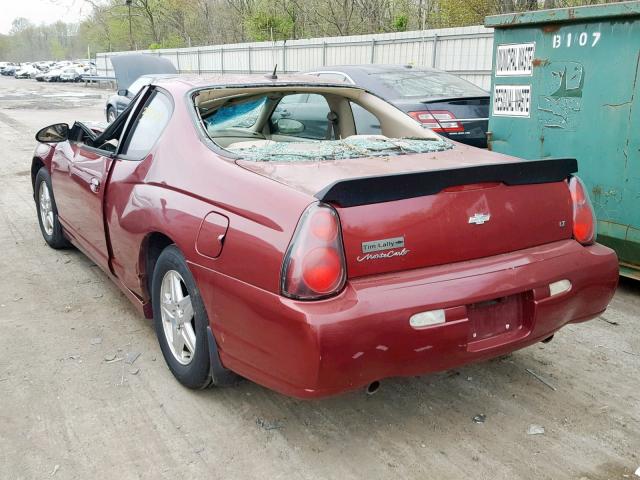 2G1WX12K559236059 - 2005 CHEVROLET MONTE CARL RED photo 3