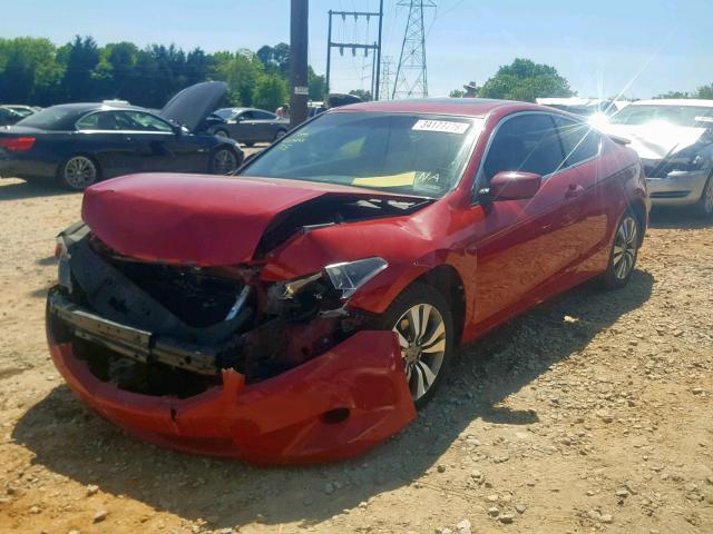 1HGCS128X8A019386 - 2008 HONDA ACCORD EXL RED photo 2