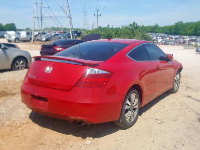 1HGCS128X8A019386 - 2008 HONDA ACCORD EXL RED photo 4