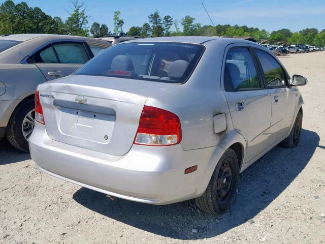 KL1TD56616B641897 - 2006 CHEVROLET AVEO BASE ვერცხლისფერი ფოტო 4