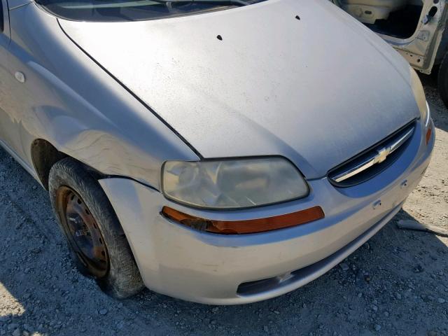 KL1TD56616B641897 - 2006 CHEVROLET AVEO BASE ვერცხლისფერი ფოტო 9