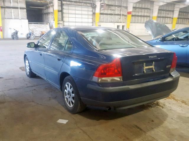 YV1RS61R822152885 - 2002 VOLVO S60 BLUE photo 3