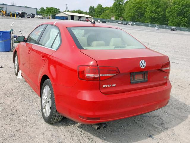 3VWLA7AJXFM255865 - 2015 VOLKSWAGEN JETTA TDI RED photo 3