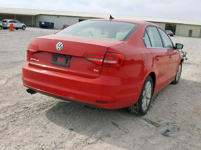 3VWLA7AJXFM255865 - 2015 VOLKSWAGEN JETTA TDI RED photo 4