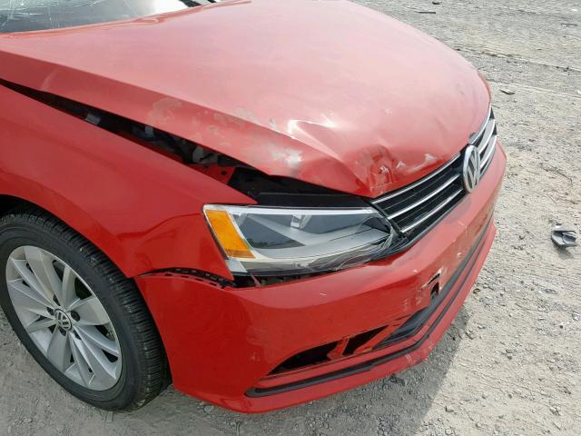 3VWLA7AJXFM255865 - 2015 VOLKSWAGEN JETTA TDI RED photo 9