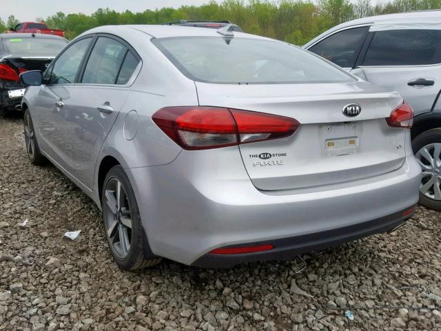 3KPFN4A80HE004480 - 2017 KIA FORTE EX SILVER photo 3