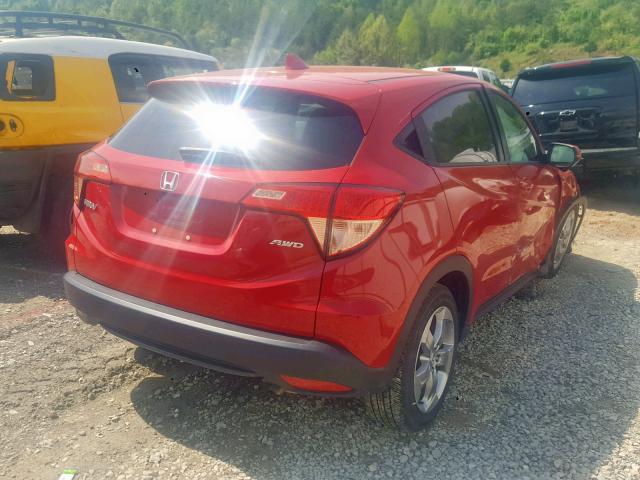 3CZRU6H53HM721012 - 2017 HONDA HR-V EX RED photo 4