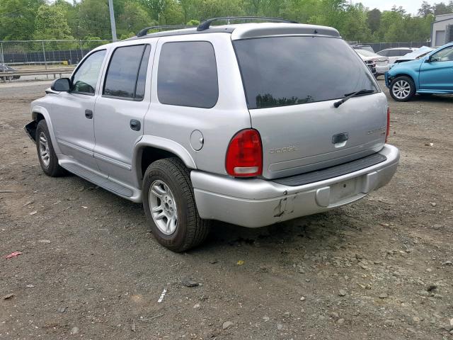 1D4HR48N23F571476 - 2003 DODGE DURANGO SL SILVER photo 3