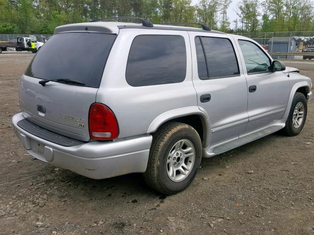 1D4HR48N23F571476 - 2003 DODGE DURANGO SL SILVER photo 4