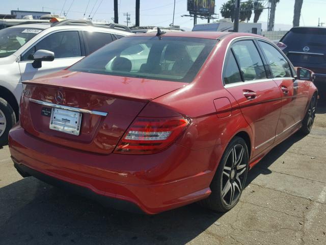 WDDGF4HB3DR283270 - 2013 MERCEDES-BENZ C 250 RED photo 4