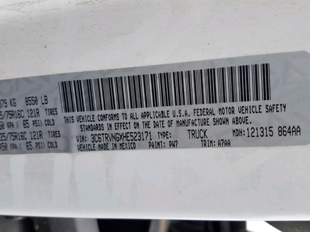 3C6TRVNGXHE523171 - 2017 RAM PROMASTER 白色 照片 10