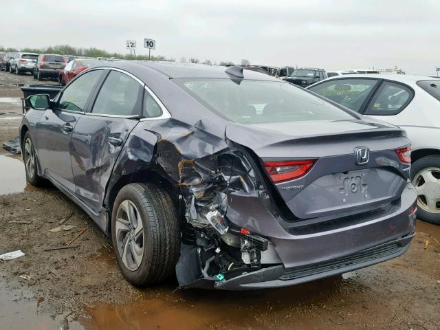 19XZE4F59KE006473 - 2019 HONDA INSIGHT EX GRAY photo 3