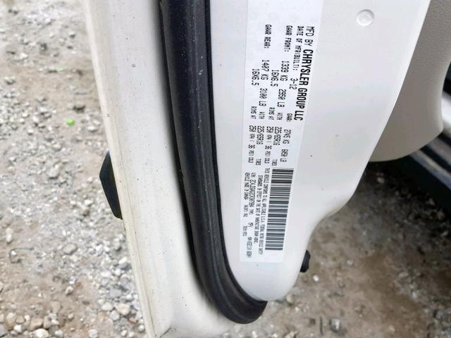 2C4JDGAG2CR307984 - 2012 DODGE RAM VAN WHITE photo 10