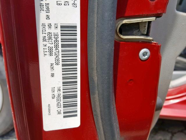 1B3HB28B47D243930 - 2007 DODGE CALIBER RED photo 10