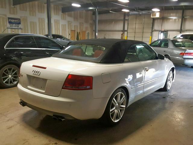 WUARL48H57K900944 - 2007 AUDI S4 QUATTRO WHITE photo 4