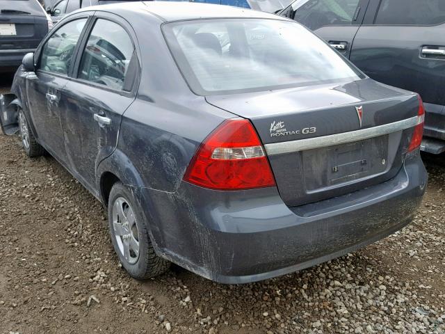 3G2TC5DE4AL112347 - 2010 PONTIAC G3 WAVE SE GRAY photo 3