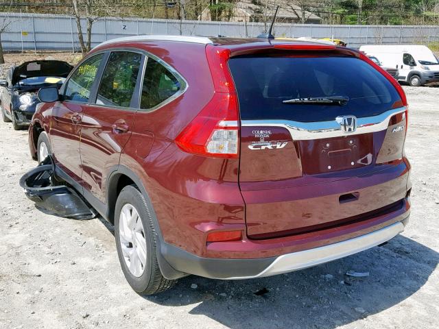 2HKRM4H73GH682860 - 2016 HONDA CR-V EXL BURGUNDY photo 3