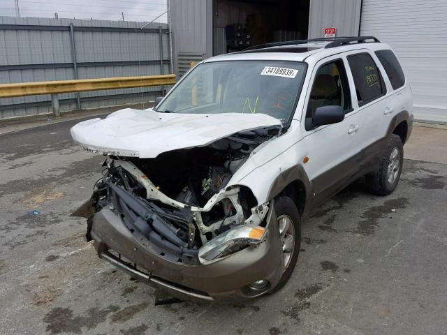 4F2YZ04174KM15659 - 2004 MAZDA TRIBUTE LX WHITE photo 2