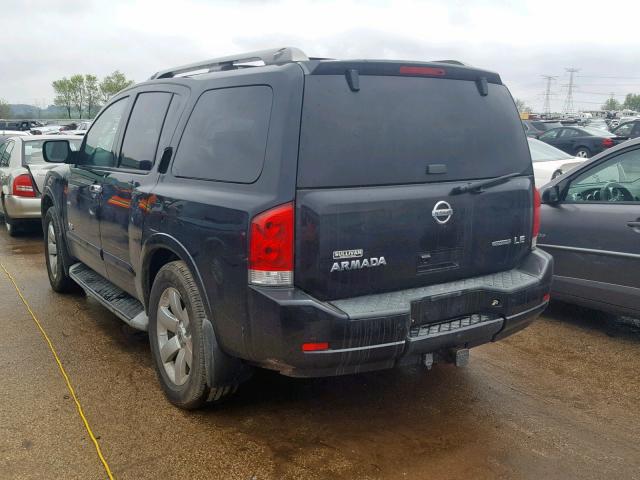 5N1BA08C28N624655 - 2008 NISSAN ARMADA SE BLACK photo 3