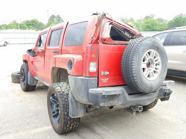 5GTEN13E288189406 - 2008 HUMMER H3 RED photo 3