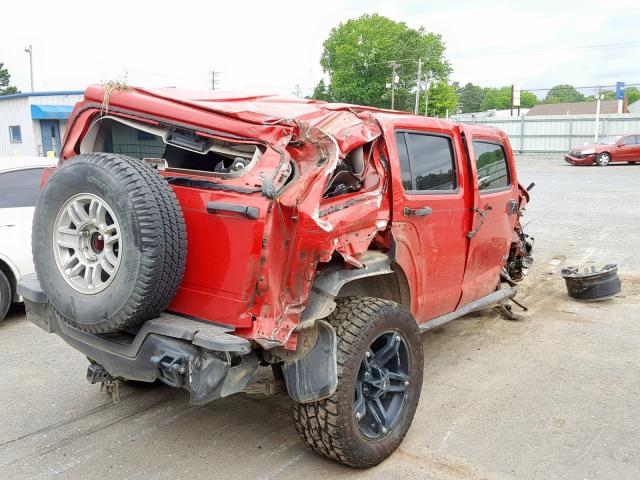 5GTEN13E288189406 - 2008 HUMMER H3 RED photo 4