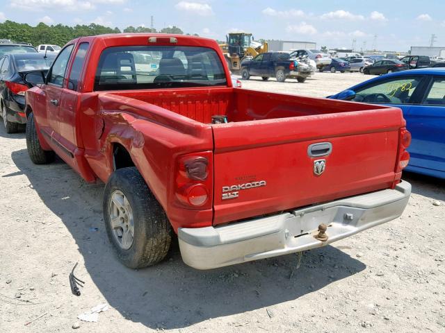 1D7HE42K16S713762 - 2006 DODGE DAKOTA SLT RED photo 3