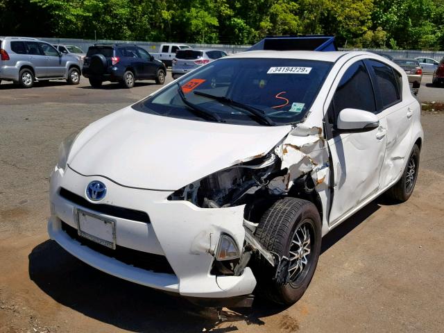 JTDKDTB36D1542547 - 2013 TOYOTA PRIUS C WHITE photo 2