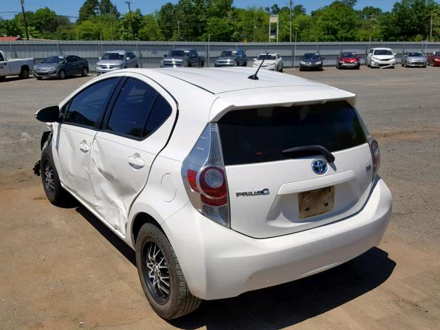 JTDKDTB36D1542547 - 2013 TOYOTA PRIUS C WHITE photo 3