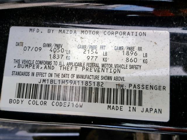 JM1BL1H59A1185182 - 2010 MAZDA 3 S BLACK photo 10