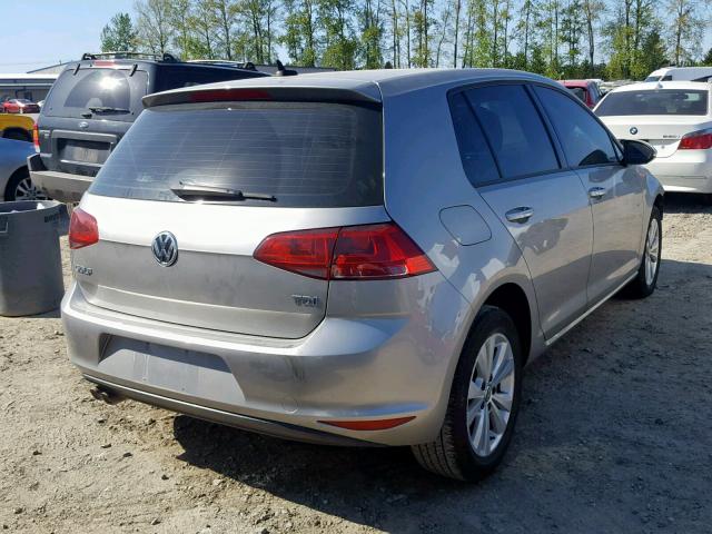 3VW2A7AU3FM082194 - 2015 VOLKSWAGEN GOLF TDI SILVER photo 4