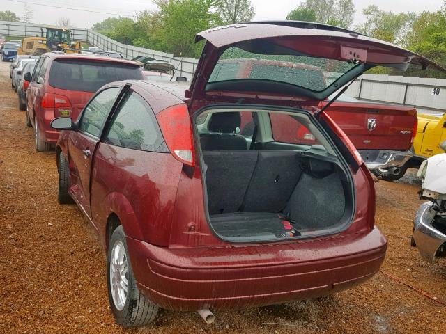 1FAFP31N06W154351 - 2006 FORD FOCUS ZX3 BURGUNDY photo 3