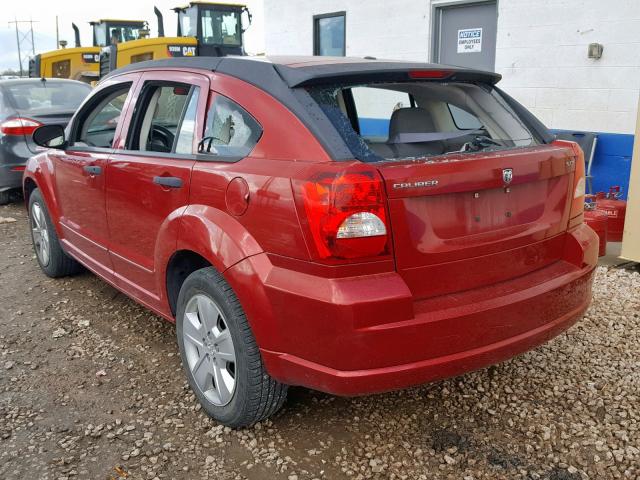 1B3HB48B37D520921 - 2007 DODGE CALIBER SX RED photo 3