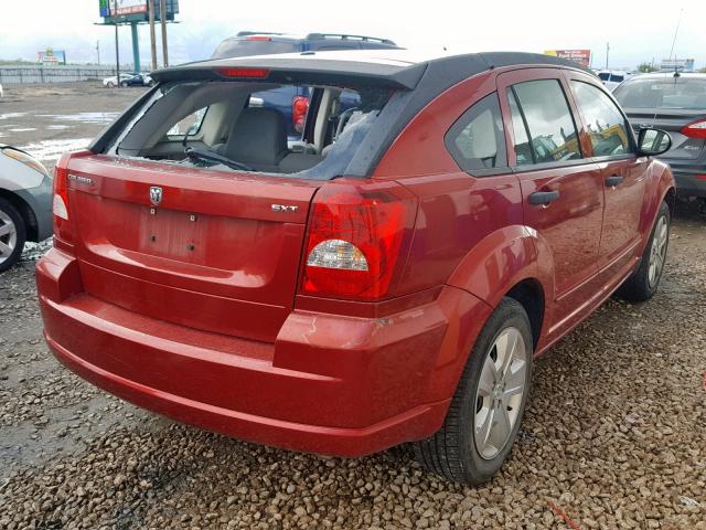 1B3HB48B37D520921 - 2007 DODGE CALIBER SX RED photo 4