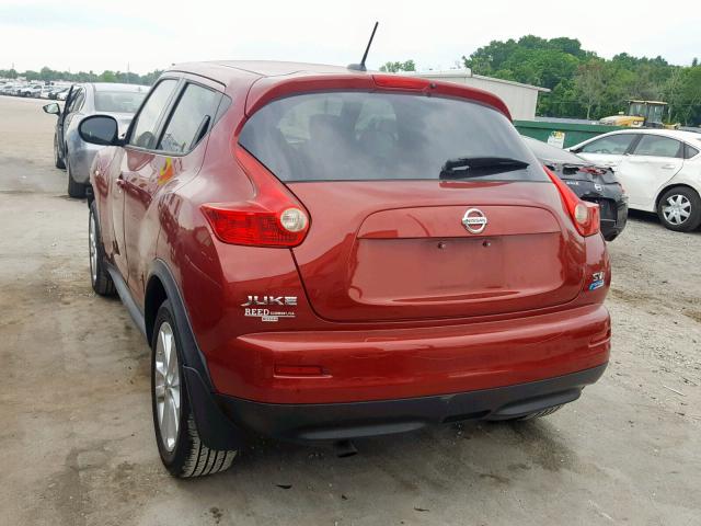 JN8AF5MR3ET453659 - 2014 NISSAN JUKE S RED photo 3