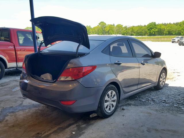 KMHCT4AE4GU007389 - 2016 HYUNDAI ACCENT SE GRAY photo 4