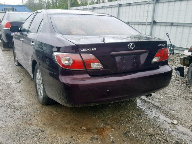 JTHBF30G325019054 - 2002 LEXUS ES 300 PURPLE photo 3