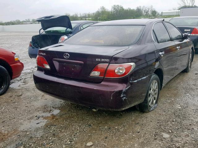 JTHBF30G325019054 - 2002 LEXUS ES 300 PURPLE photo 4