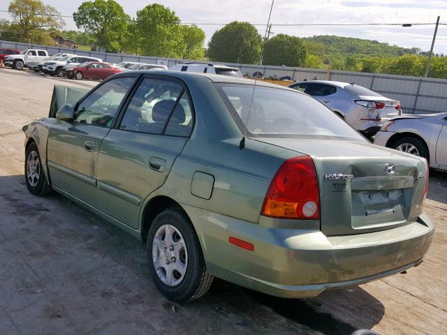 KMHCG45C35U616144 - 2005 HYUNDAI ACCENT GL GREEN photo 3