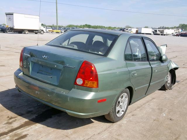 KMHCG45C35U616144 - 2005 HYUNDAI ACCENT GL GREEN photo 4